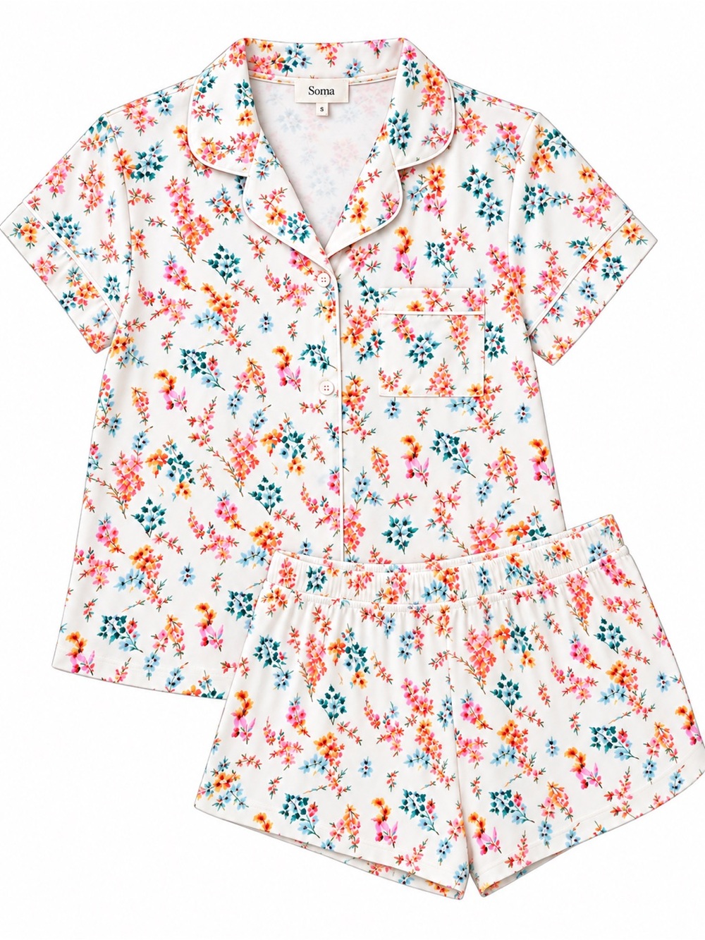 Soma Cool Nights Floral Short Pajama Set